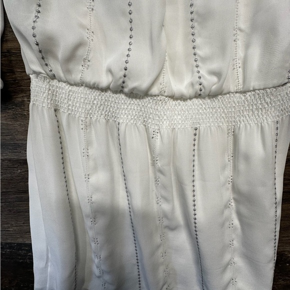 White House Black Market Cream White Off-the-Shoulder Bishop Sleeve Sundress - Picture 3 of 16